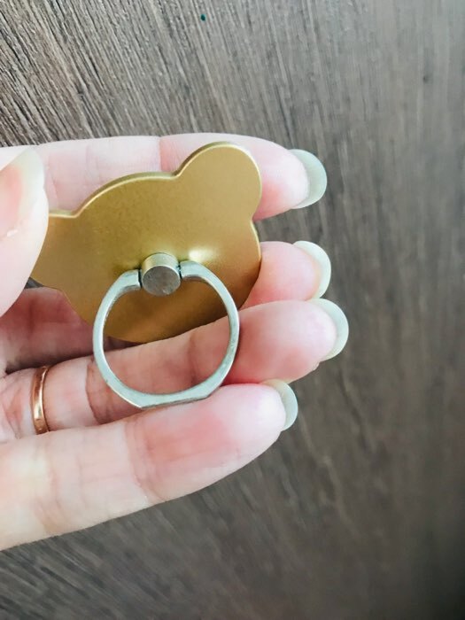 Фотография покупателя товара Держатель-подставка с кольцом для телефона LuazON, в форме "Мишки", цвет золото - Фото 14
