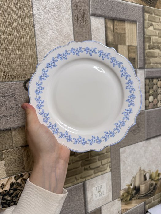 Фотография покупателя товара Тарелка WY Royal blue, d=26.5 см, фарфор, белая - Фото 1