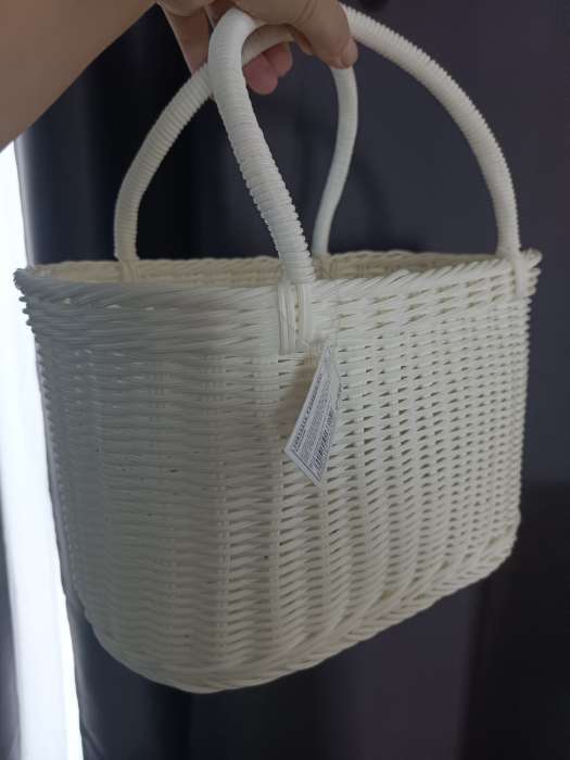 Фотография покупателя товара Корзина плетёная для хранения, 37×20.5×36 см, ручка h=17 см, белая - Фото 1