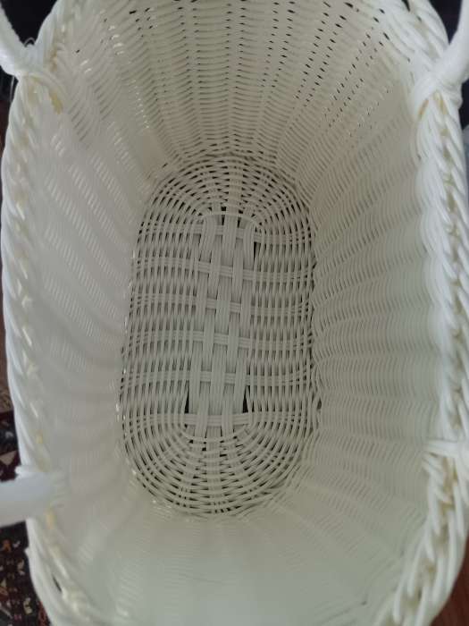 Фотография покупателя товара Корзина плетёная для хранения, 37×20.5×36 см, ручка h=17 см, белая - Фото 2