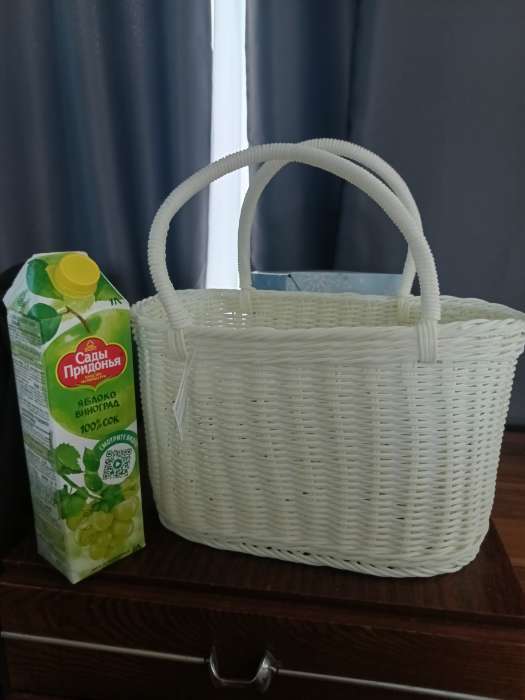 Фотография покупателя товара Корзина плетёная для хранения, 37×20.5×36 см, ручка h=17 см, белая - Фото 4