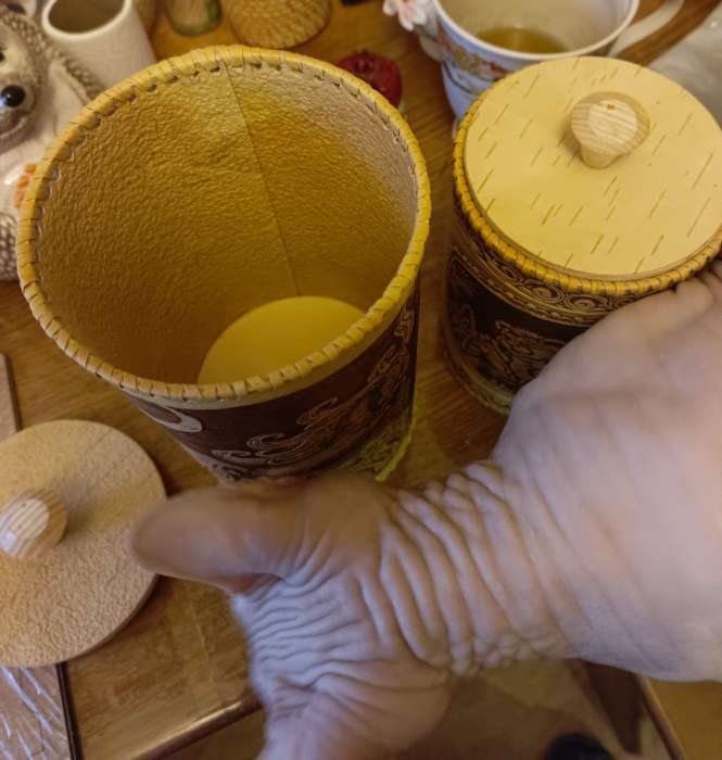 Фотография покупателя товара Туес большой «Конек-Горбунок», банка для хранения, береста - Фото 1