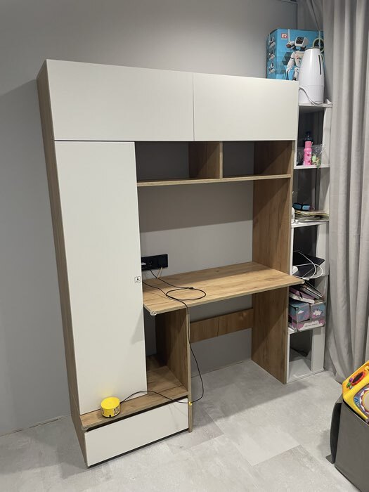 Фотография покупателя товара Стол компьютерный «Некст 1», 1317×366×1853 мм, цвет дуб золотой/белый - Фото 3