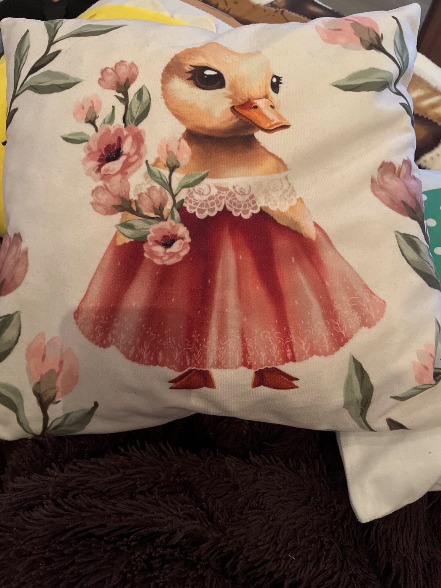 Фотография покупателя товара Наволочка декоративная «Этель. Уточка», 40×40 см, велюр - Фото 1