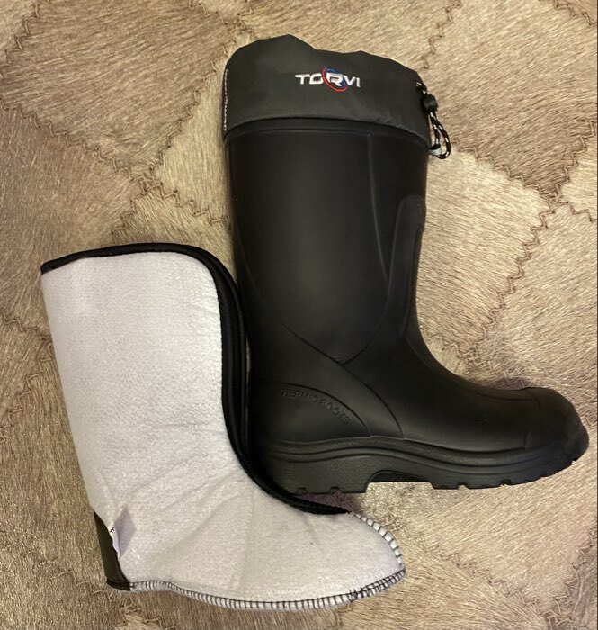 Фотография покупателя товара Зимние сапоги Torvi ЭВА+ПУ, 5-слойный вкладыш -45°С, цвет чёрный, размер 43 - Фото 7