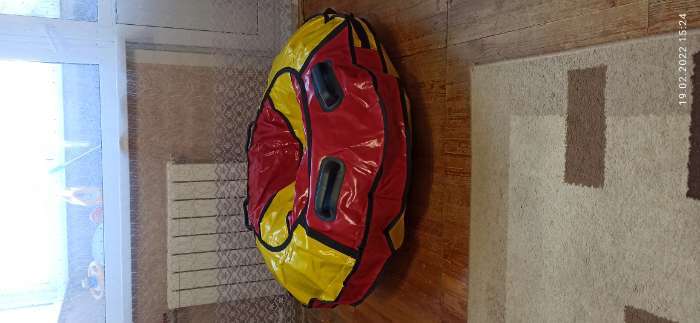 Фотография покупателя товара Тюбинг-ватрушка «Комфорт», диаметр чехла 120 см, цвета МИКС - Фото 12