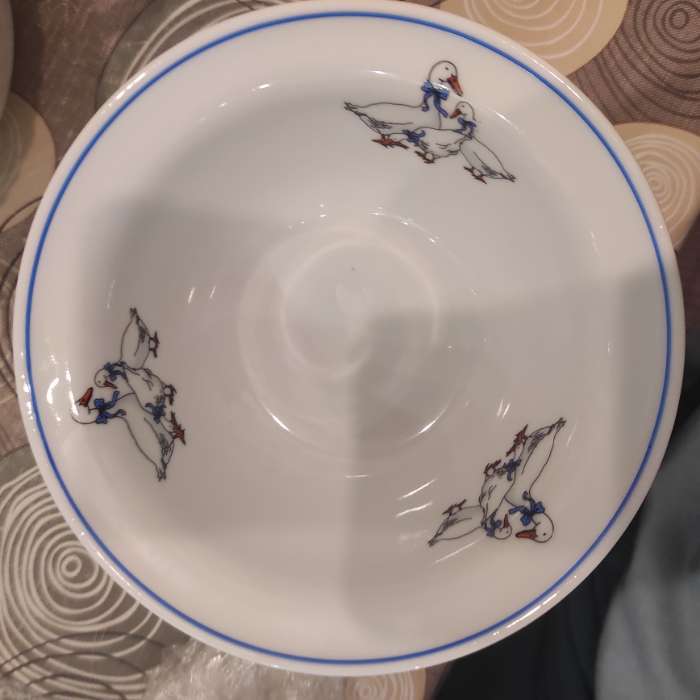 Фотография покупателя товара Тарелка Добрушский завод «Гуси», 550 мл, фарфор, белая, рисунок МИКС - Фото 1