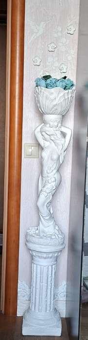 Фотография покупателя товара Колонна декоративная «Круглая средняя», гипс, 22×22×45 см, белая - Фото 1