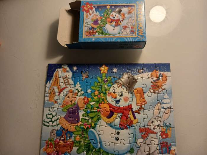 Фотография покупателя товара Пазл детский «Весёлый снеговичок», 54 элемента - Фото 1