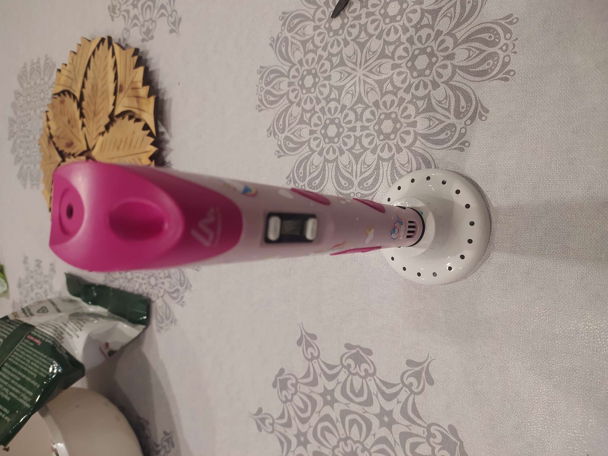 Фотография покупателя товара 3D ручка Luazon, трафареты и 150 метров пластика комплекте, работа с ABS и PLA, хаки - Фото 2