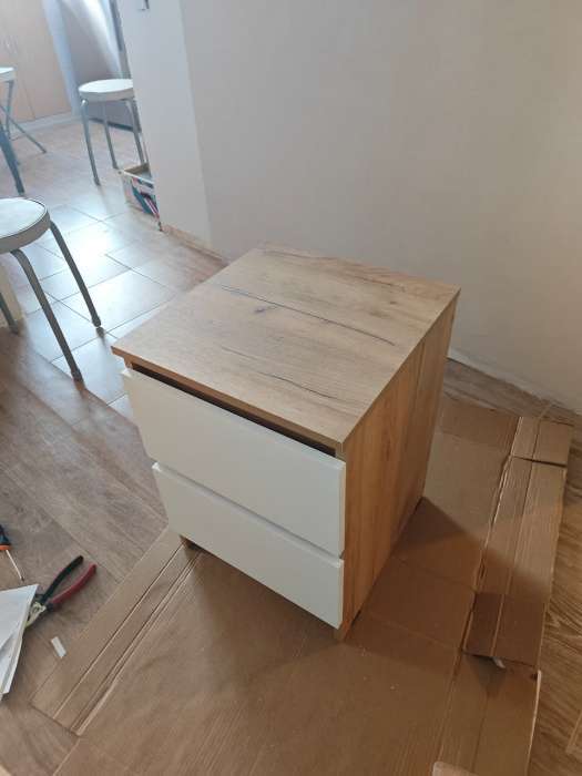 Фотография покупателя товара Тумба прикроватная «Клик Мебель. Мадера», 2 ящика, 400×420×554 мм, цвет белый - Фото 1