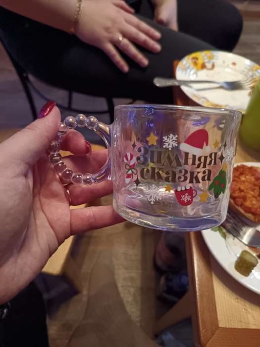 Фотография покупателя товара Кружка новогодняя стеклянная «Зимняя сказка», 300 мл - Фото 1