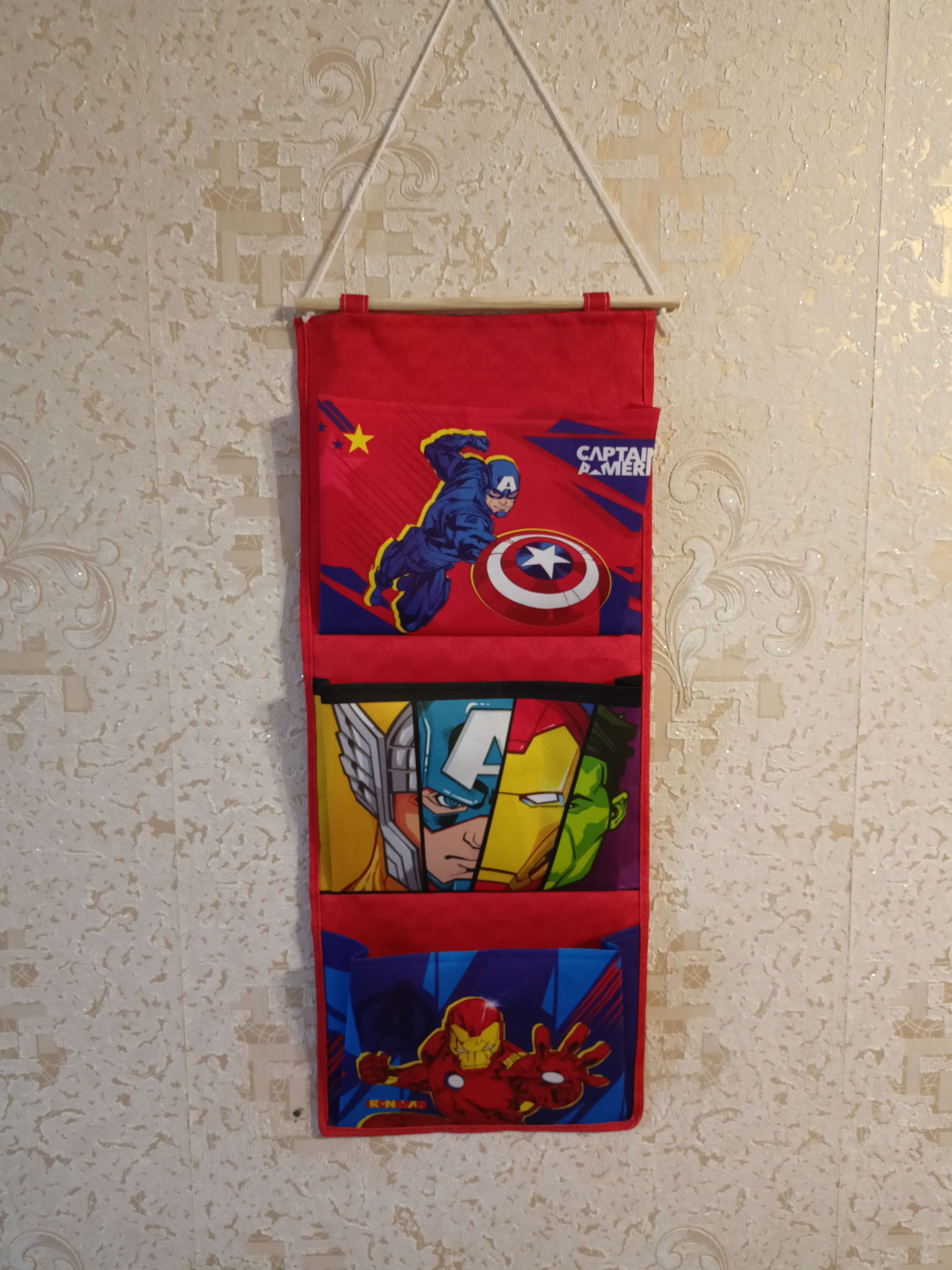 Фотография покупателя товара Кармашки вертикальные настенные "Capitan America" 31х70 см, Мстители - Фото 1
