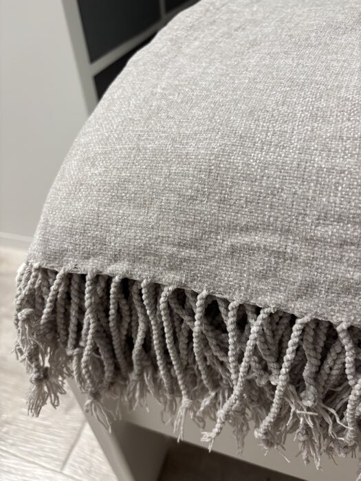 Фотография покупателя товара Плед с бахромой «Этель» Powder, 135×180 см, пудра - Фото 1