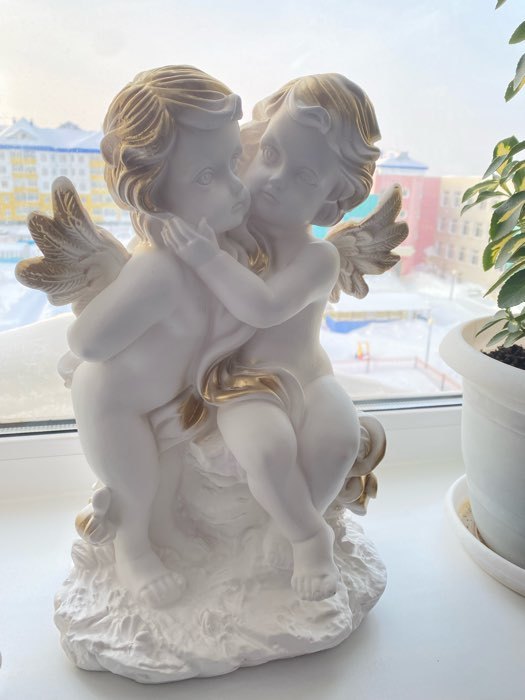 Фотография покупателя товара Статуэтка "Пара ангелов", белая, 36 см - Фото 1