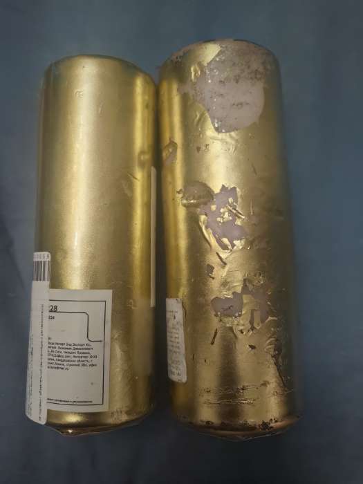 Фотография покупателя товара УЦЕНКА Свеча «Столбик», золотая, 5.5×15 см - Фото 1