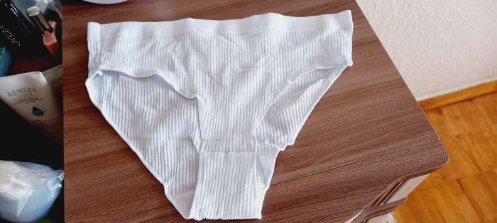 Фотография покупателя товара Трусы женские слипы MINAKU в рубчик, размер 48-50, белые - Фото 1