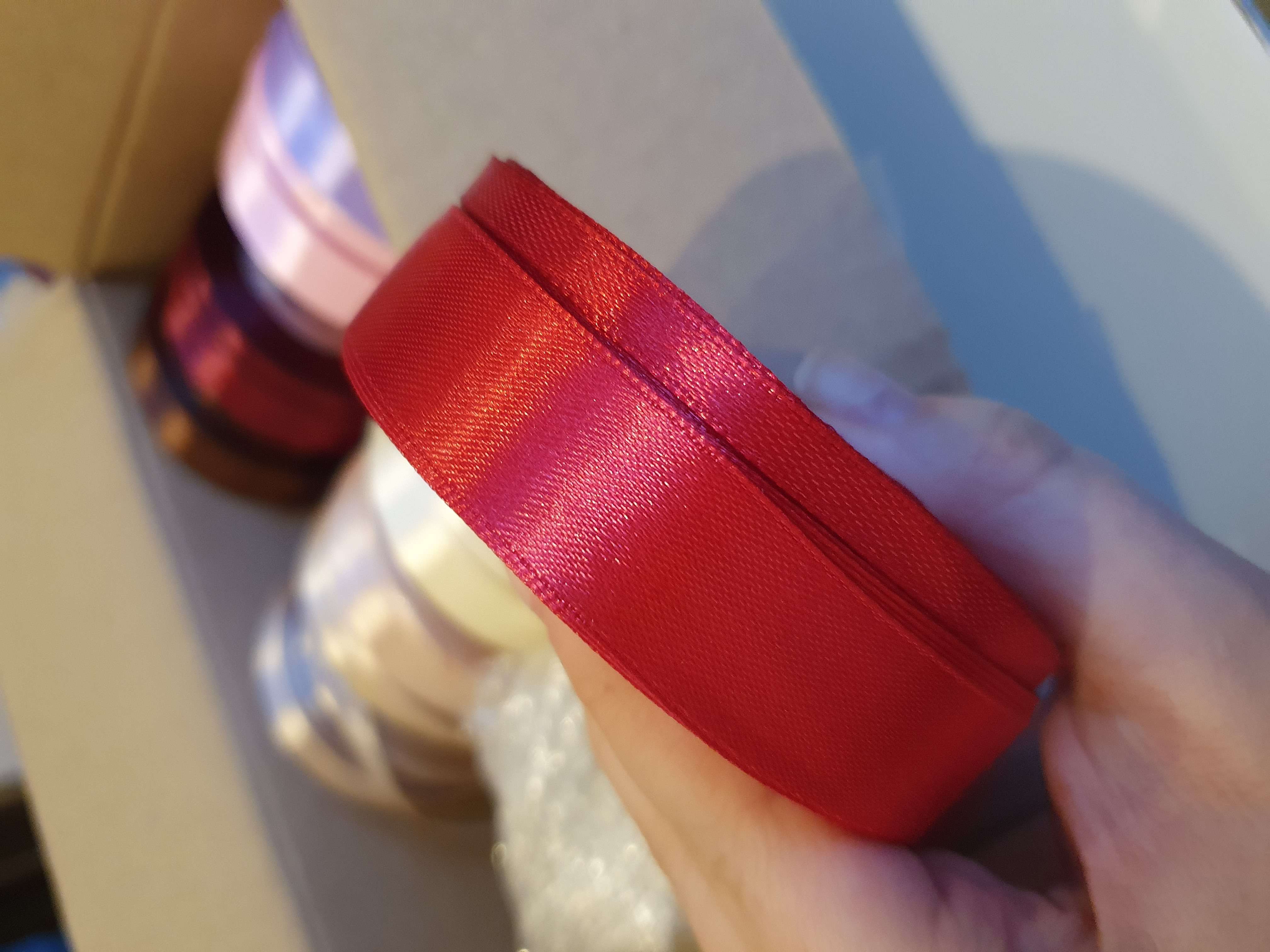 Фотография покупателя товара Лента атласная, 40 мм × 23 ± 1 м, цвет глубокий красный №33 - Фото 22