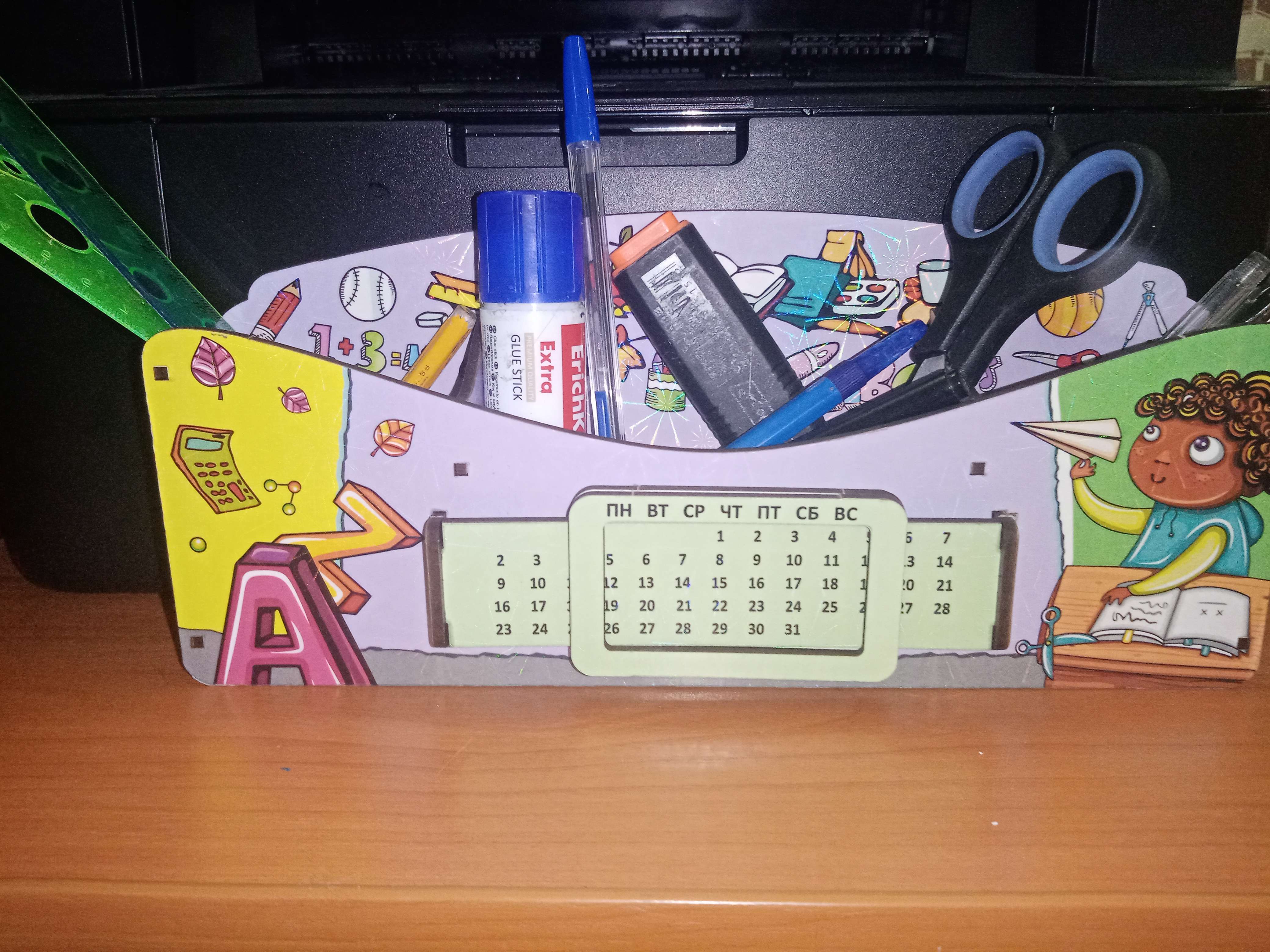 Фотография покупателя товара Органайзер для канцелярских предметов "Лёгкий цветочный", с вечным календарём - Фото 80
