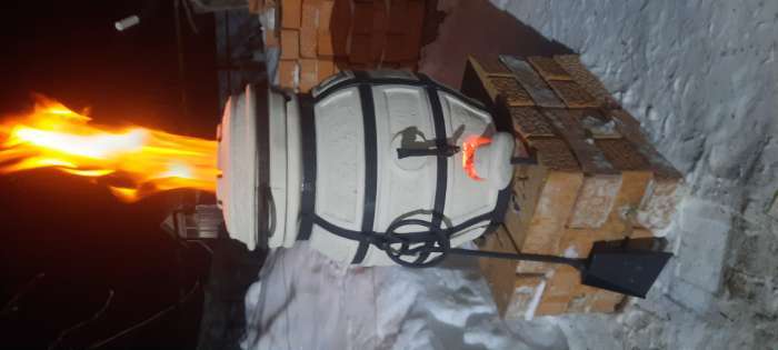 Фотография покупателя товара Тандыр «Сармат Донской», h=67 см, d=42 см, 56 кг, 8 шампуров, кочерга, совок - Фото 4