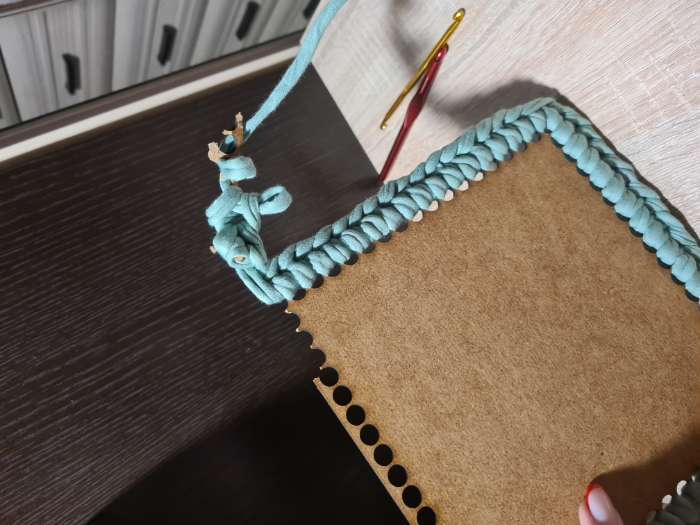 Фотография покупателя товара Заготовка для вязания "Квадрат", донышко лхдф белый, 19.5×19.5 см, d=9мм - Фото 4