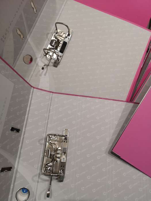 Фотография покупателя товара Папка-регистратор А4, 50 мм, Calligrata, ПВХ, тиснение "лен", металлическая окантовка, карман на корешок, собранная, розовая, микс - Фото 3
