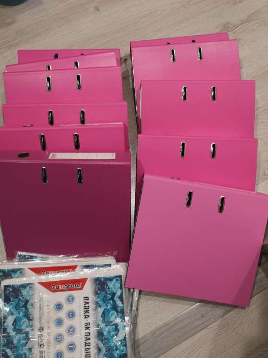 Фотография покупателя товара Папка-регистратор А4, 50 мм, Calligrata, полипропилен, металлическая окантовка, карман на корешок, собранная, розовая - Фото 1