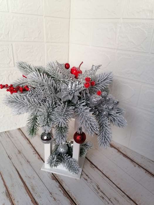 Фотография покупателя товара Кашпо для цветов «Фонарик», 24×11×11 см, деревянное, ручка - верёвка - Фото 1