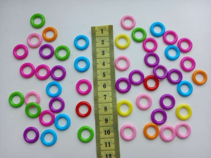 Фотография покупателя товара Бусины для творчества пластик "Колечки" цветные набор 50 шт 1,3 см - Фото 7