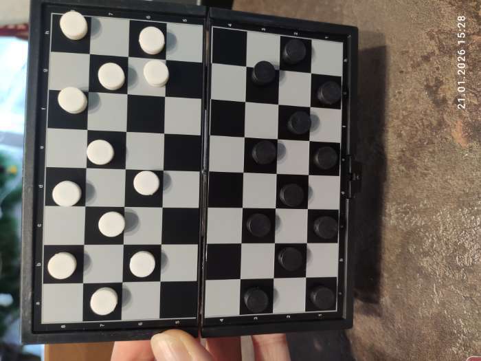 Фотография покупателя товара Шашки классические «Игра началась», магнитные, компактные 13×13 см - Фото 11