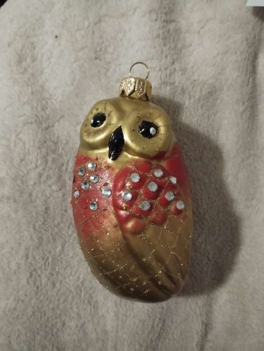 Фотография покупателя товара Ёлочная игрушка «Совушка» ручная роспись, h=11 см, МИКС - Фото 3