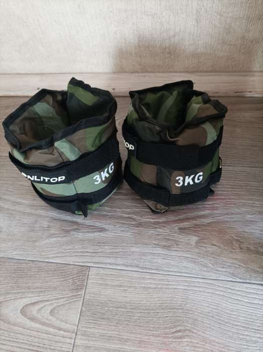 Фотография покупателя товара Утяжелители неопреновые ONLYTOP, 2 шт. х 2 кг, цвет милитари - Фото 4