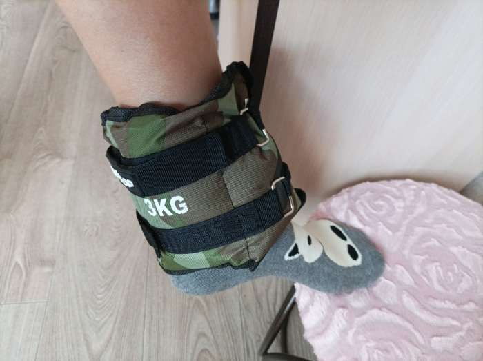 Фотография покупателя товара Утяжелители неопреновые ONLYTOP, 2 шт. х 2 кг, цвет милитари - Фото 5