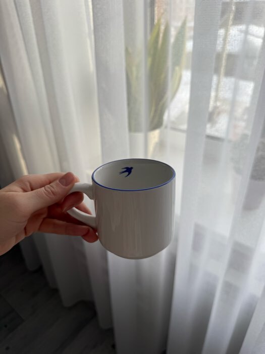 Фотография покупателя товара Кружка чайная керамическая «Ласточки», 300 мл, ручная работа - Фото 1