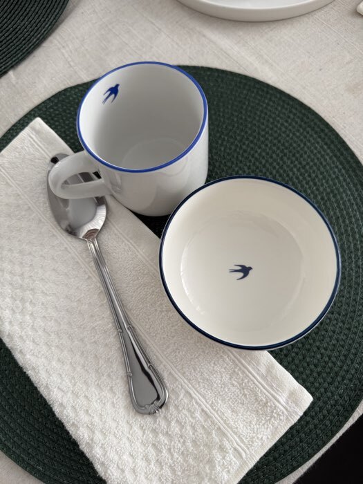 Фотография покупателя товара Кружка чайная керамическая «Ласточки», 300 мл, ручная работа - Фото 2