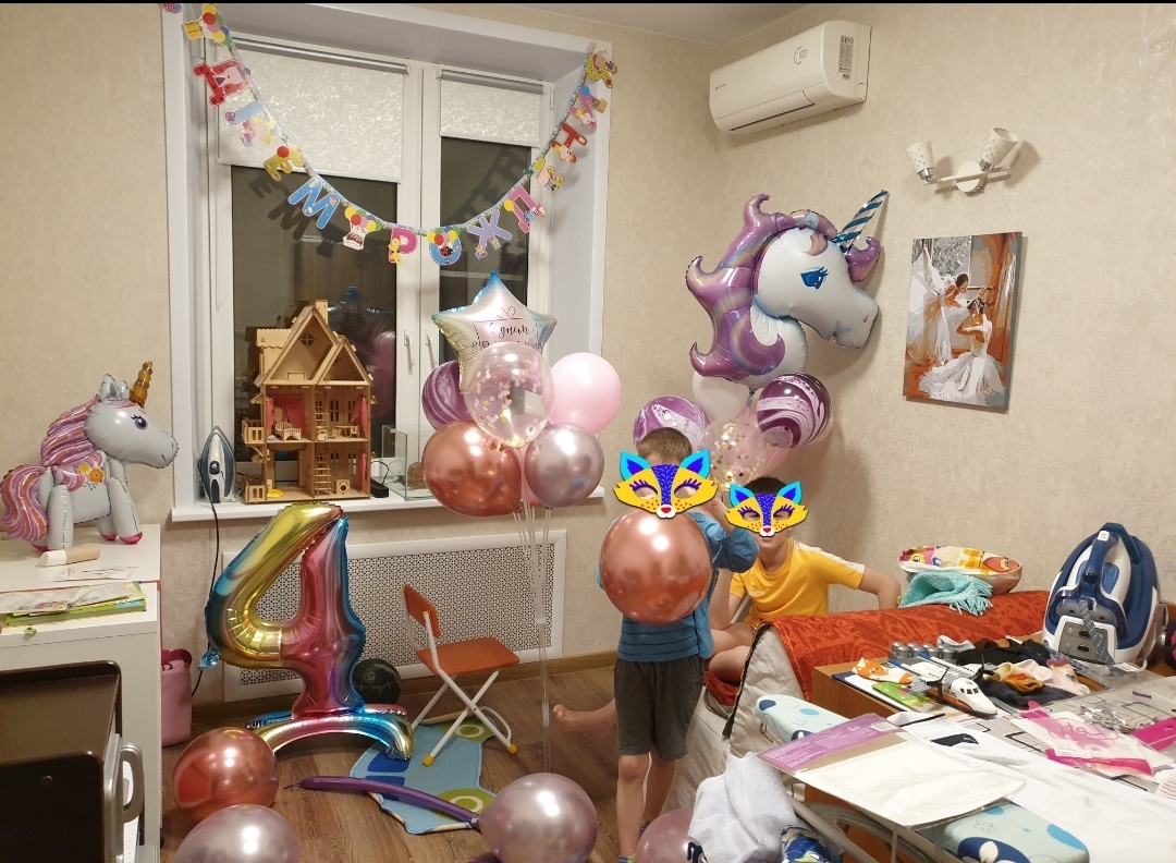 Фотография покупателя товара Фонтан из шаров "Единорог", с конфетти, латекс, фольга, 10 шт. - Фото 1