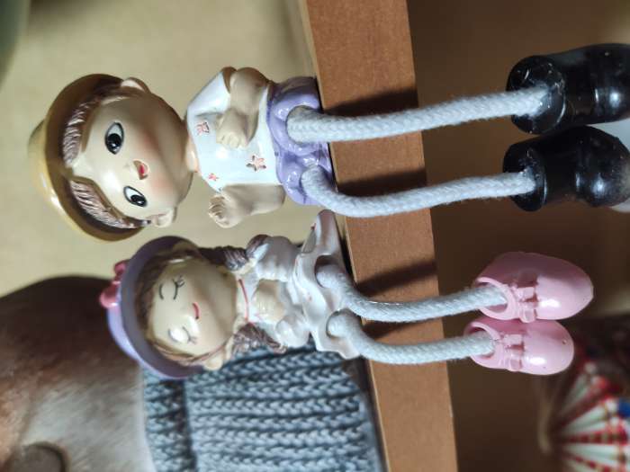 Фотография покупателя товара Фигурка настольная полистоун «Малыш или Малышка в шляпке», на полку, длинные ножки, 11×3×3.5 см, МИКС - Фото 2