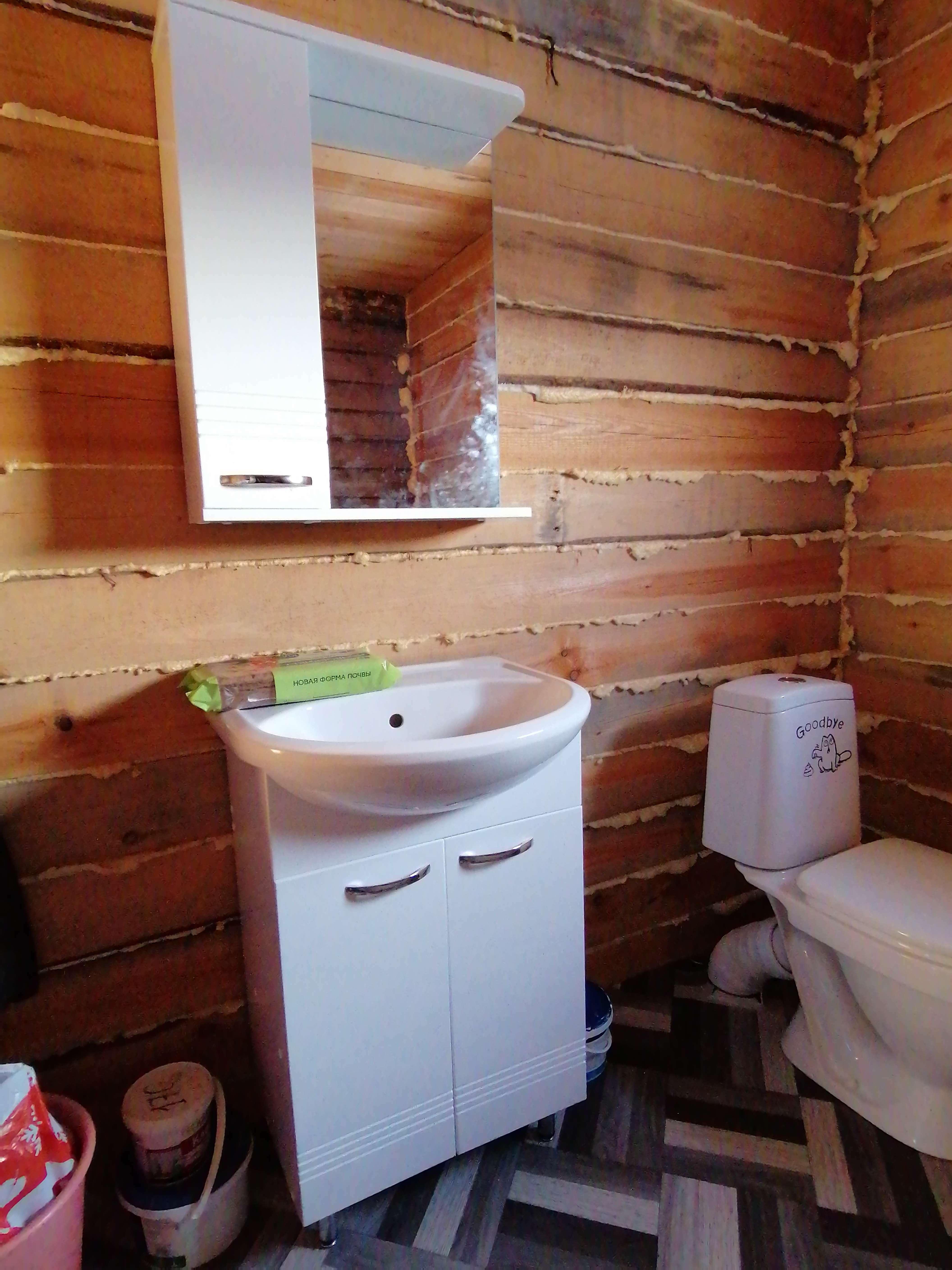 Фотография покупателя товара Комплект мебели для ванной комнаты "Гармония 55": тумба с раковиной + зеркало-шкаф - Фото 6