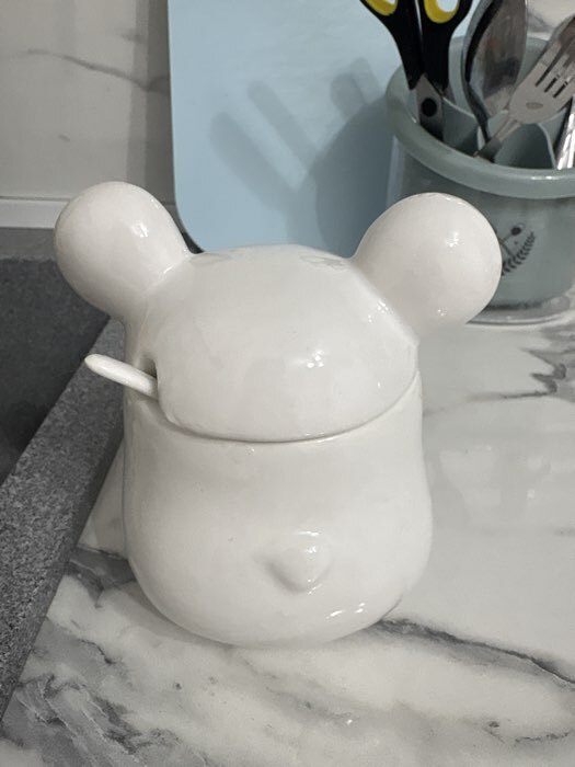 Фотография покупателя товара Сахарница Доляна «Мишка Отто», 400 мл, 11×12×12.5 см, белая - Фото 1