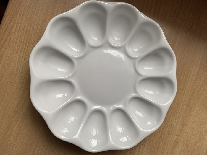 Фотография покупателя товара Блюдо для подачи яиц Добрушский завод «Белье», d=22 см, на 12 яиц и кулич, фарфор, белое - Фото 1