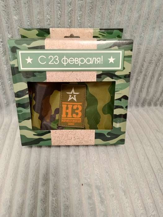 Фотография покупателя товара Подарочный набор «23 февраля», мужская косметичка и мочалка - Фото 1