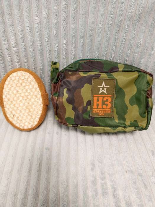 Фотография покупателя товара Подарочный набор «23 февраля», мужская косметичка и мочалка - Фото 3