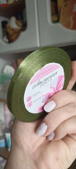 Фотография покупателя товара Лента атласная, 50 мм, 23±1 м, насыщенно-зелёная №113 - Фото 1