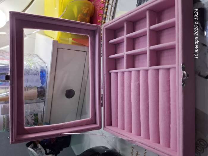 Фотография покупателя товара УЦЕНКА Шкатулка бархат для украшений «Розовая пастила» 4.5×20×15 см - Фото 3