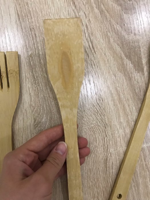 Фотография покупателя товара Набор кухонных принадлежностей «Бамбуковый лес», 3 предмета на подставке: 2 лопатки, ложка - Фото 2