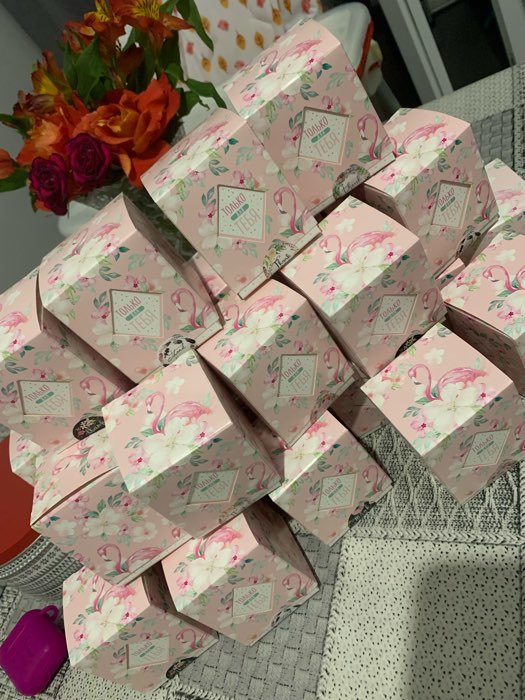 Фотография покупателя товара Коробка бонбоньерка, упаковка подарочная, «Фламинго», 6 х 7 х 6 см - Фото 4