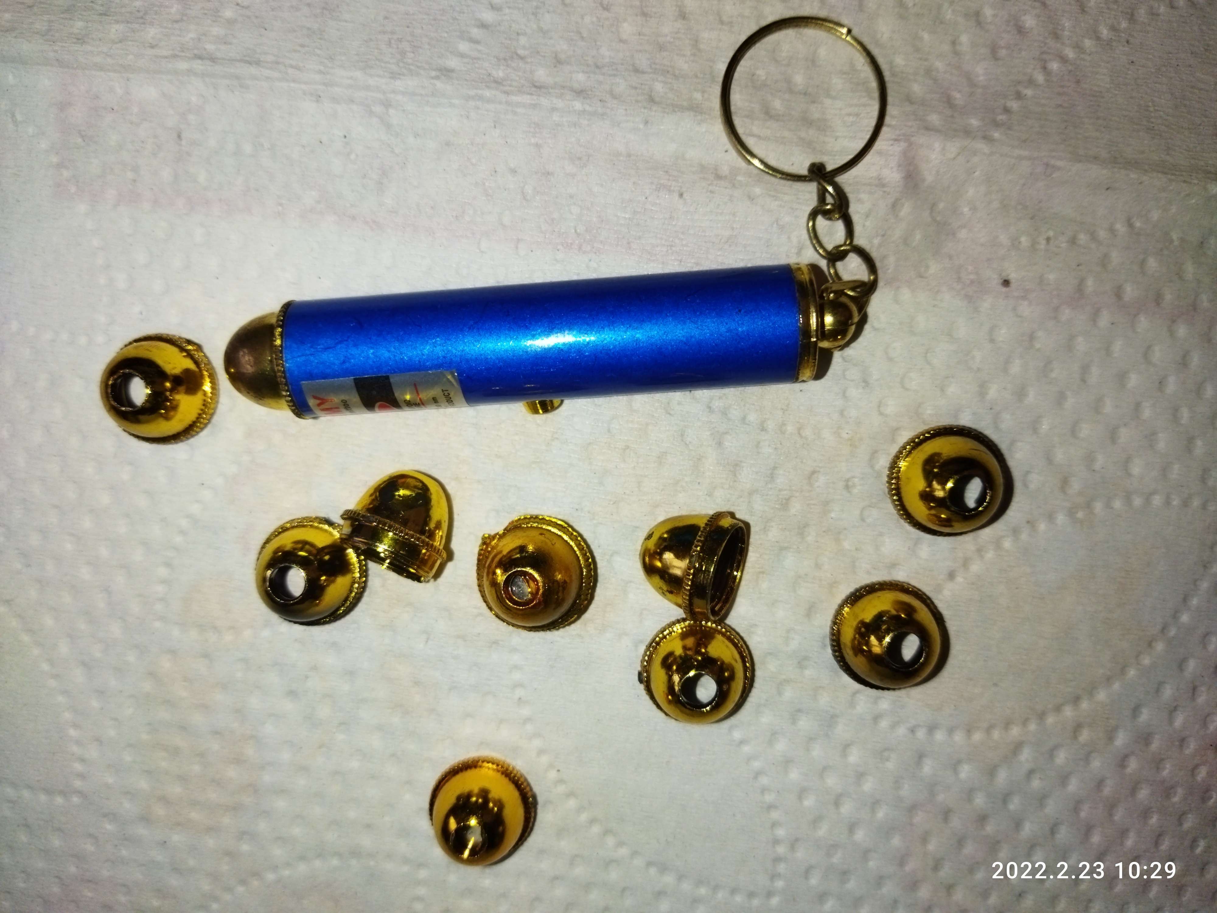 Фотография покупателя товара Фонарик лазер с 12 насадками и с кольцом, МИКС