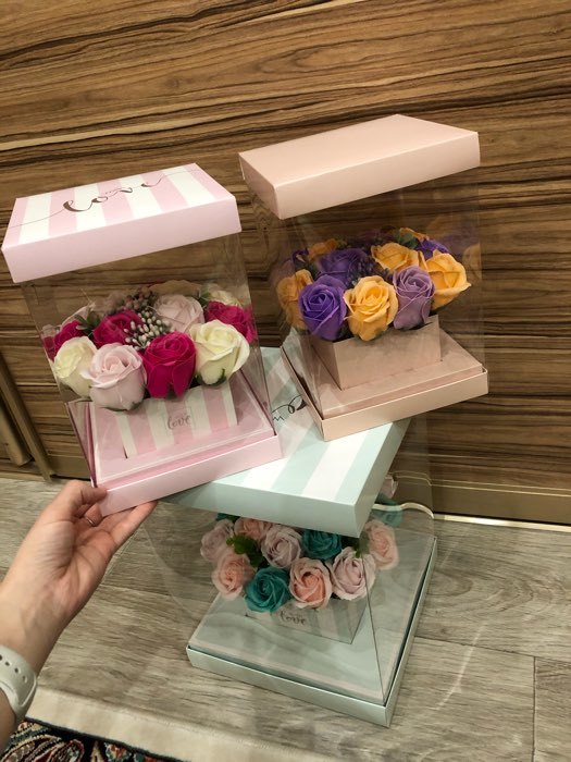 Фотография покупателя товара Коробка подарочная для цветов с вазой и PVC окнами складная, упаковка, «Бежевая», 16 х 23 х 16 см - Фото 5