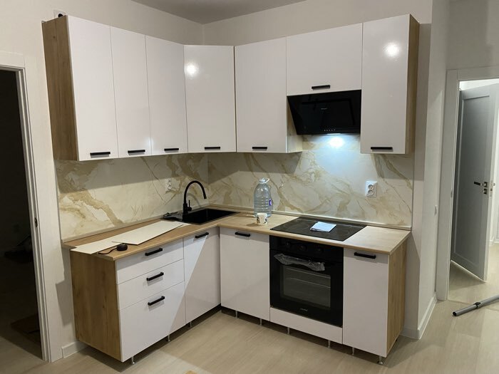 Фотография покупателя товара Кухонный гарнитур угловой «Рио» New, 1600×2000 мм, цвет белый глянец/дуб крафт/дуб вотан - Фото 18