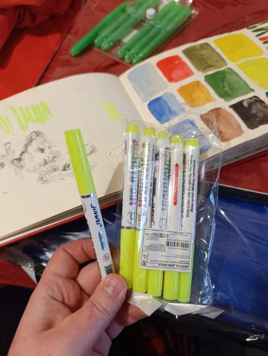 Фотография покупателя товара Маркер-текстовыделитель, скошенный наконечник, узел 4 мм, синий - Фото 2